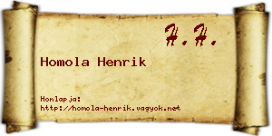 Homola Henrik névjegykártya